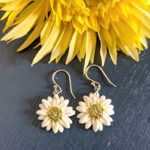 Daisy Daisy Earrings - pretty daisy earrings with sterling silver hooks or studs