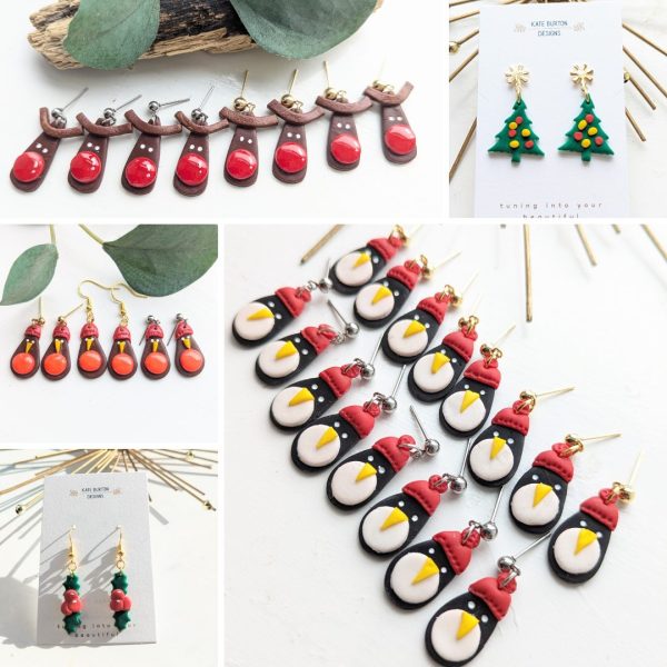 Christmas Earrings - reindeer, penguins, robins and Christmas trees