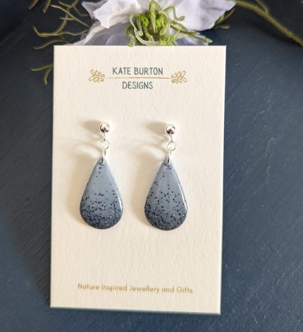 Blue Yonder Teardrop Earrings - Beautiful two tone blue sparkly teardrop earrings