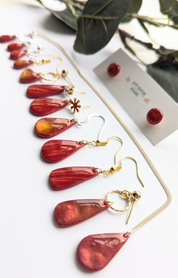 Red Sky Collection - gorgeous shimmering red drop earring collection