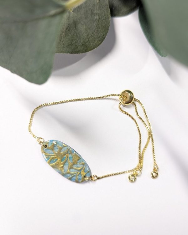 Blue Gold leaves bracelets - Image 4